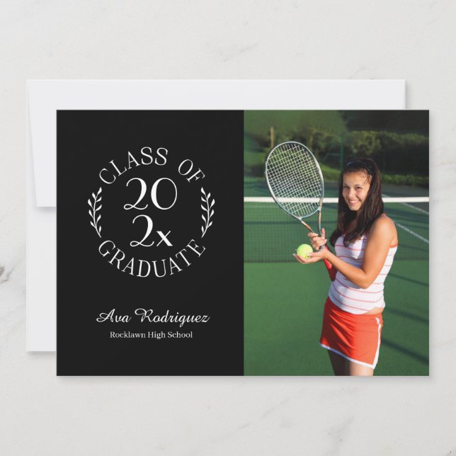 Faire-part Classe de 2025 Graduate 2 Photo Black Graduation (Devant)