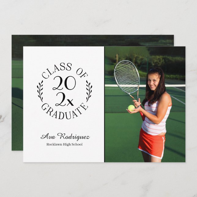 Faire-part Classe de 2025 Graduate Classic 2 Photo Graduation (Devant / Derrière)