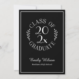 Faire-part Classe de 2025 Graduate Name Chic Emblem Noir