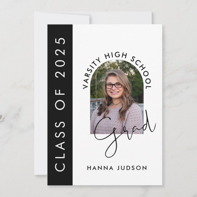 Faire-part Classe De 2025 Moderne Photo Graduation Open House (Devant)