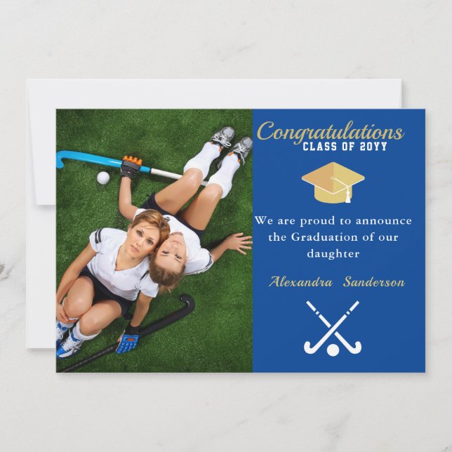 Faire-part Classe de graduation de la photo de terrain de Hoc (Devant)