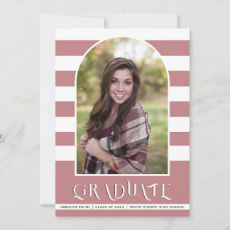 Faire-part Classe Dusty rose de 2023 Arch photo graduation