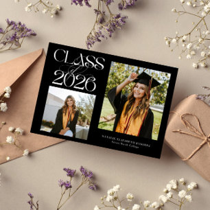 Faire-part Classe élégante de 2026 Photo de graduation en typ
