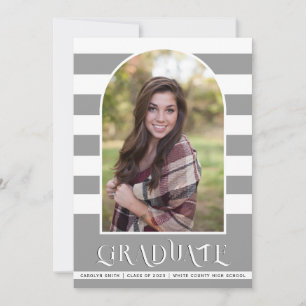 Faire-part Classe Grey de 2023 Arch photo graduation