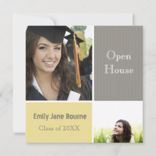 Faire-part Classe Gris et Jaunes Photos seniors de 2012