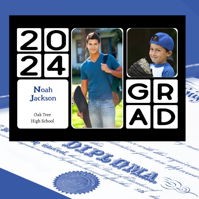Faire-part Classe moderne de 2024 Graduation (Graduation Announcement - Modern way to celebrate and honor your grad. Go Class of 2024 )