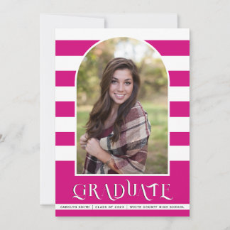 Faire-part Classe rose magenta de l'arche 2023 graduation pho