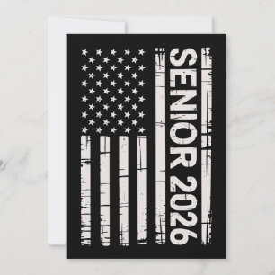 Faire-part Classe Terminale 2026 Drapeau Américain Patriotiqu