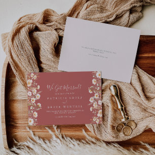 Faire-part Classic Boho Blush Fleur sauvage Elopement