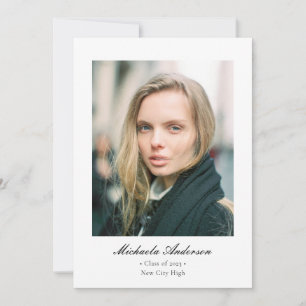 Faire-part Classic Formal Elegant Photo Graduation