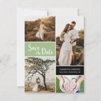 Classic Sage Green Photo Collage Enregistrer la da