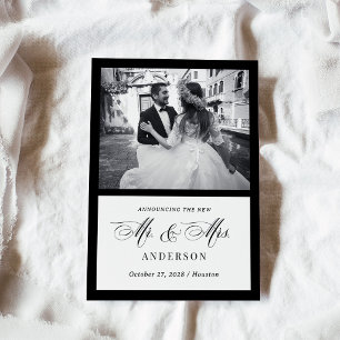 Faire-part classique Luxe noir et blanc Mariage