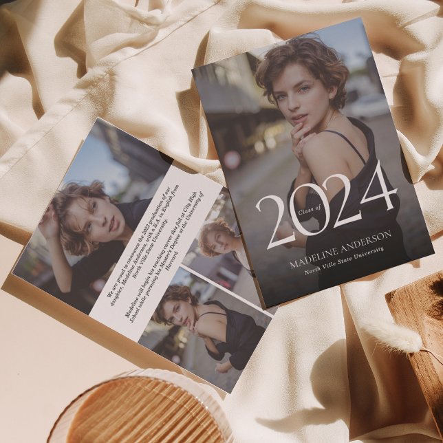 Faire-part Classique moderne photo Collage Graduation (Créateur téléchargé)
