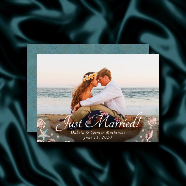 Faire-part Coastal Chic | Photo de mariage sur le thème de ré (Créateur téléchargé)