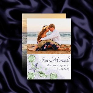 Faire-part Coastal Chic Photo nautique violet et vert