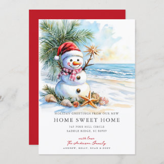 Faire-part Coastal Snowman Home Sweet Home Card