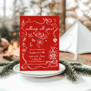 Faire-part cocktail de Père Noël de la fête des Friendmas