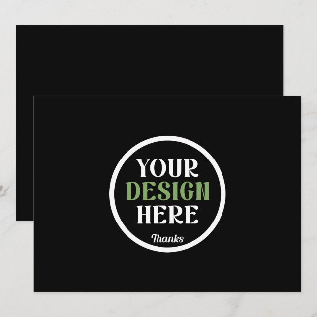Faire-part Code QR de logo noir personnalisé pour la marque c (Devant / Derrière)