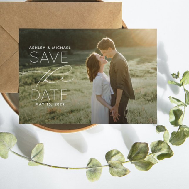 Faire-part Code QR simple Script photo mariage Enregistrer la (Save Our Date! 💍 #ForeverLove)