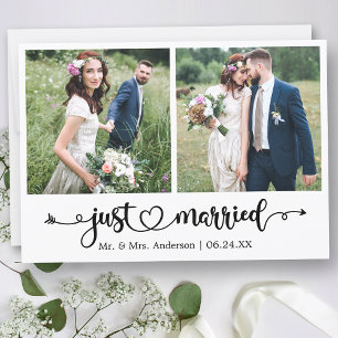 Faire-part Coeur de calligraphie juste marié 2 Mariage photo