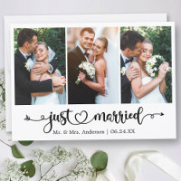 Coeur de calligraphie juste marié 3 Mariage photo