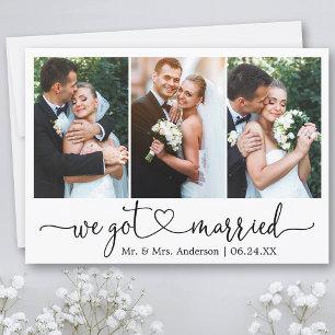 Faire-part Coeur de calligraphie Nous nous sommes mariés 3 Ma