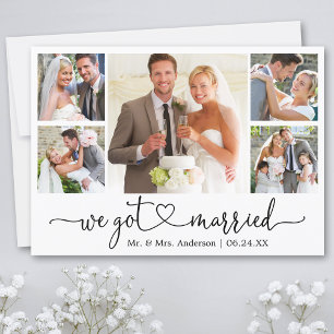 Faire-part Coeur de calligraphie Nous nous sommes mariés 5 Ma