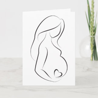 Faire-part Coeur de ventre de femme enceinte de profil