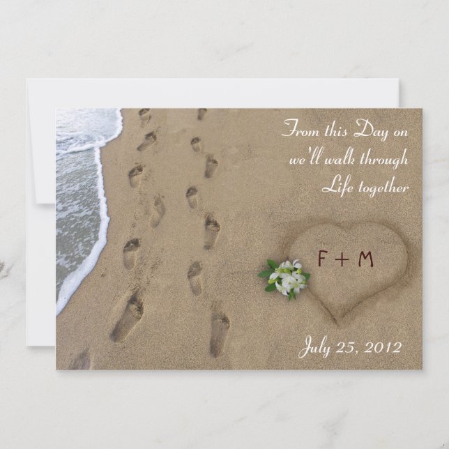 Faire-part Coeur & Tracks / Enregistrer la date (Devant)