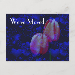 Faire-part Coeurs Et Tulipes Nouvelle Adresse Carte Postale F