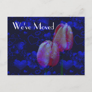 Faire-part Coeurs Et Tulipes Nouvelle Adresse Carte Postale F