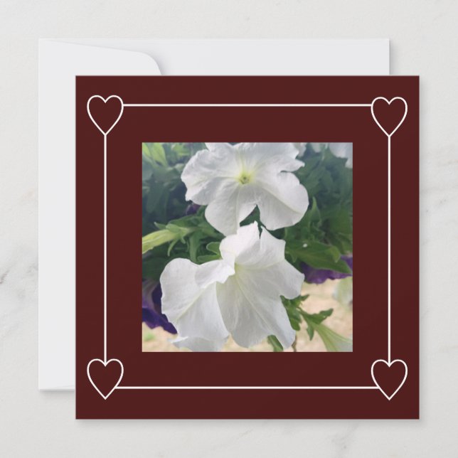 Faire-part Coeurs romantiques Moderne Rouge Simple Mariage Ph (Devant)