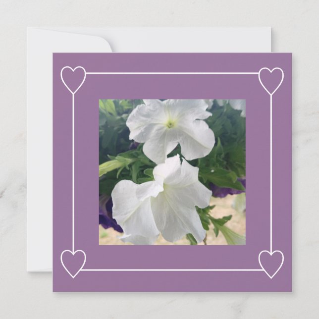 Faire-part Coeurs romantiques Moderne violet Simple Mariage P (Devant)