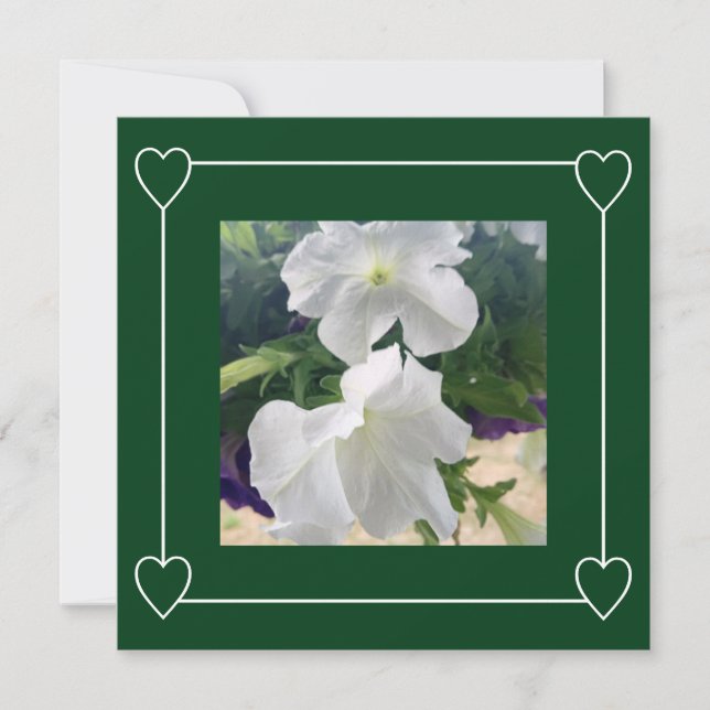 Faire-part Coeurs romantiques Vert moderne Simple Mariage Pho (Devant)