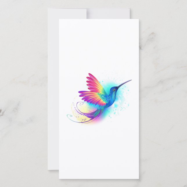 Faire-part Colibri arc-en-ciel exotique (Devant)