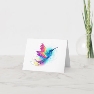 Faire-part Colibri arc-en-ciel exotique