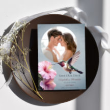 Colibri et Hibiscus Photo Enregistrer la date | Bl