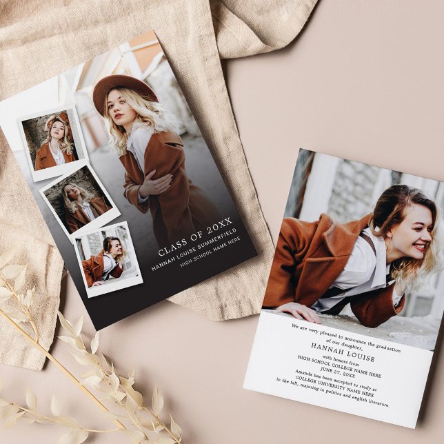 Faire-part Collage de 5 photos de remise de diplôme diplômé m (Créateur téléchargé)