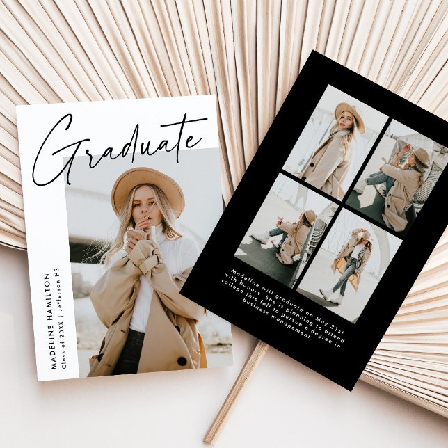 Faire-part Collage de 5 photos de remise de diplômes avec un  (Créateur téléchargé)