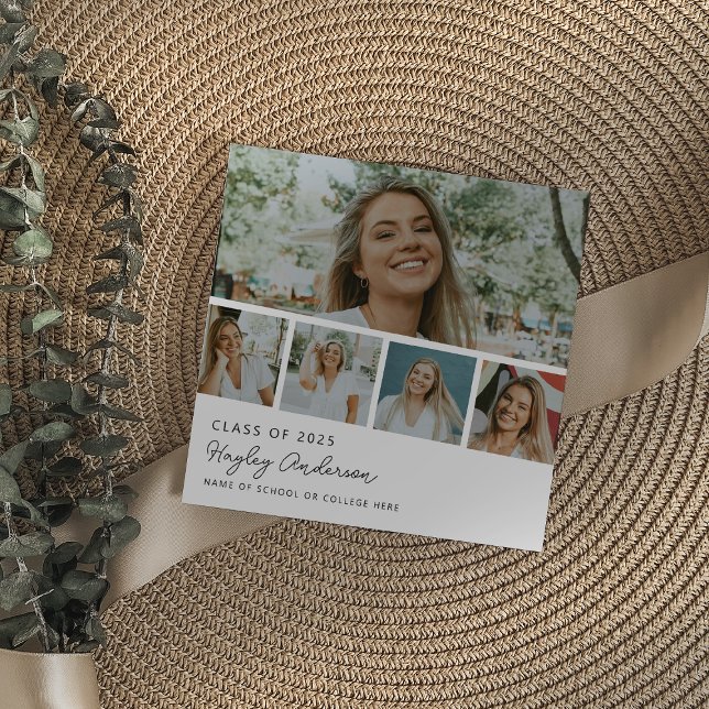 Faire-part Collage de 5 photos en bande moderne (Créateur téléchargé)