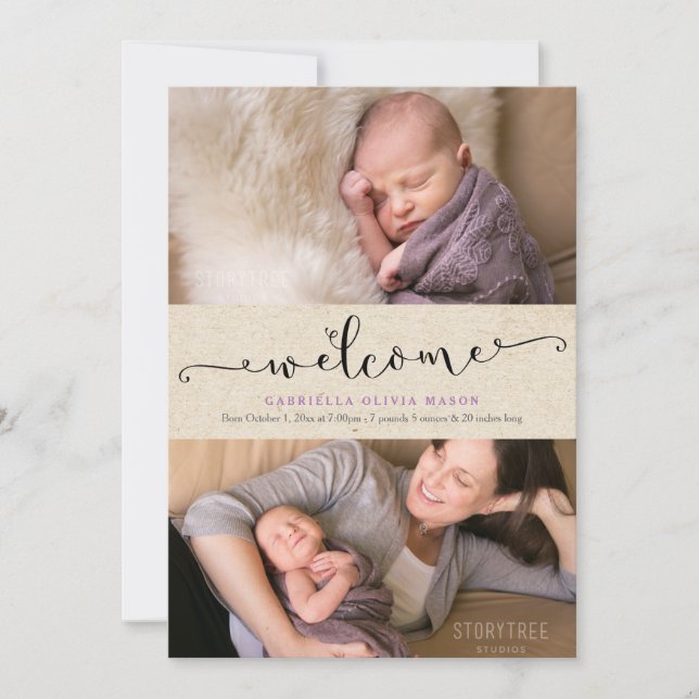 Faire-part Collage de bienvenue (Devant)