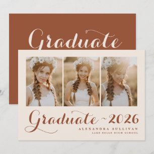 Faire-part Collage de photos de la promotion 2026 en terre cu