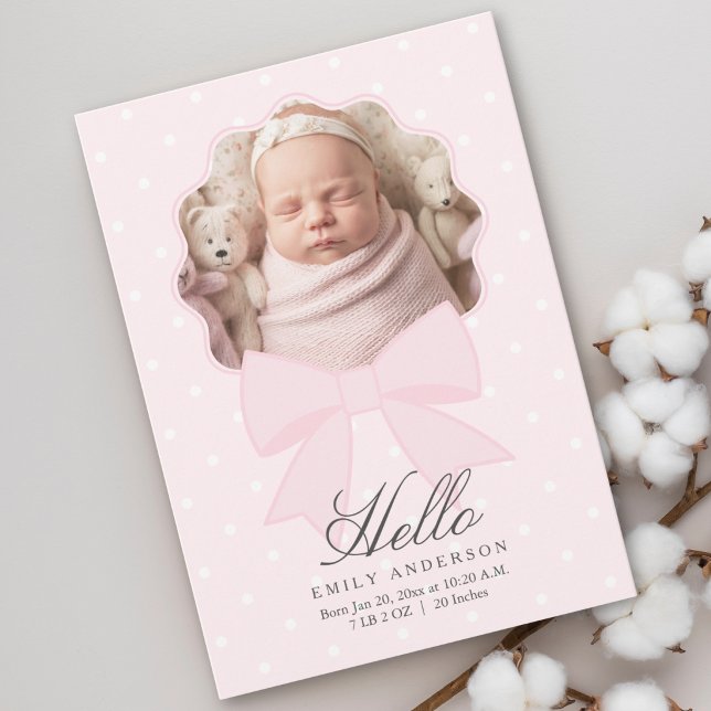 Faire-part Collage de photos de naissance de bébé fille au ru (Créateur téléchargé)