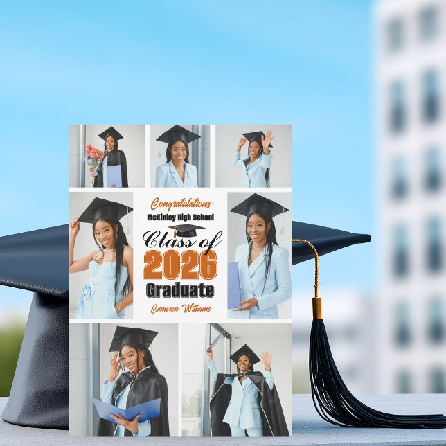 Faire-part Collage de photos de remise de diplômes de la prom (Créateur téléchargé)