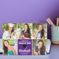 Collage de photos de remise de diplômes violet per