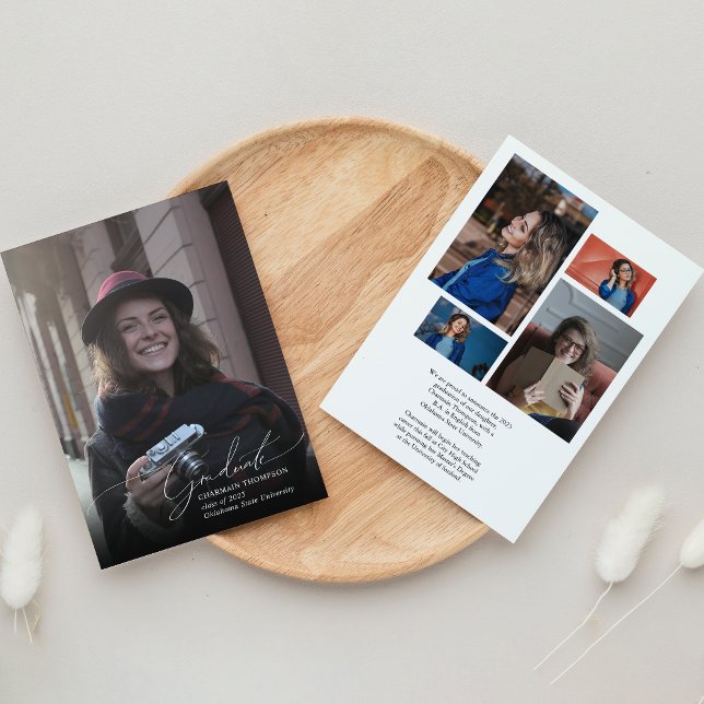 Faire-part Collage de photos de script simple (Créateur téléchargé)