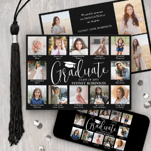 Faire-part Collage de photos et légendes de remise de diplôme