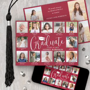 Faire-part Collage de photos et légendes pour la remise de di