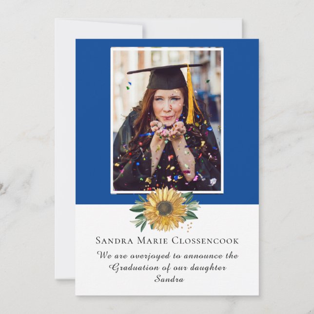 Faire-part Collage photo Blue Sunflower Yellow Annou (Dos)