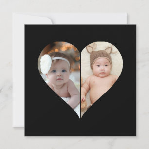 Faire-part Collage photo en forme de coeur 2